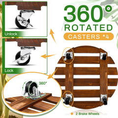 Taiyin dolly under large planter demonstrating effortless relocation and floor protection