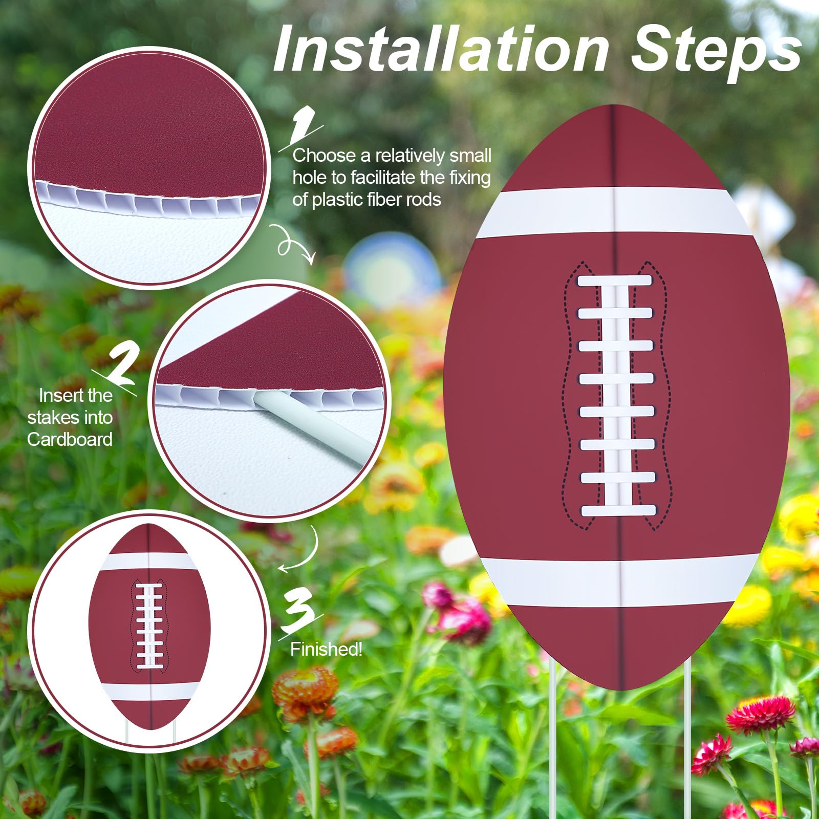 Taiyin stake inserted into sign demonstrating quick-install benefit