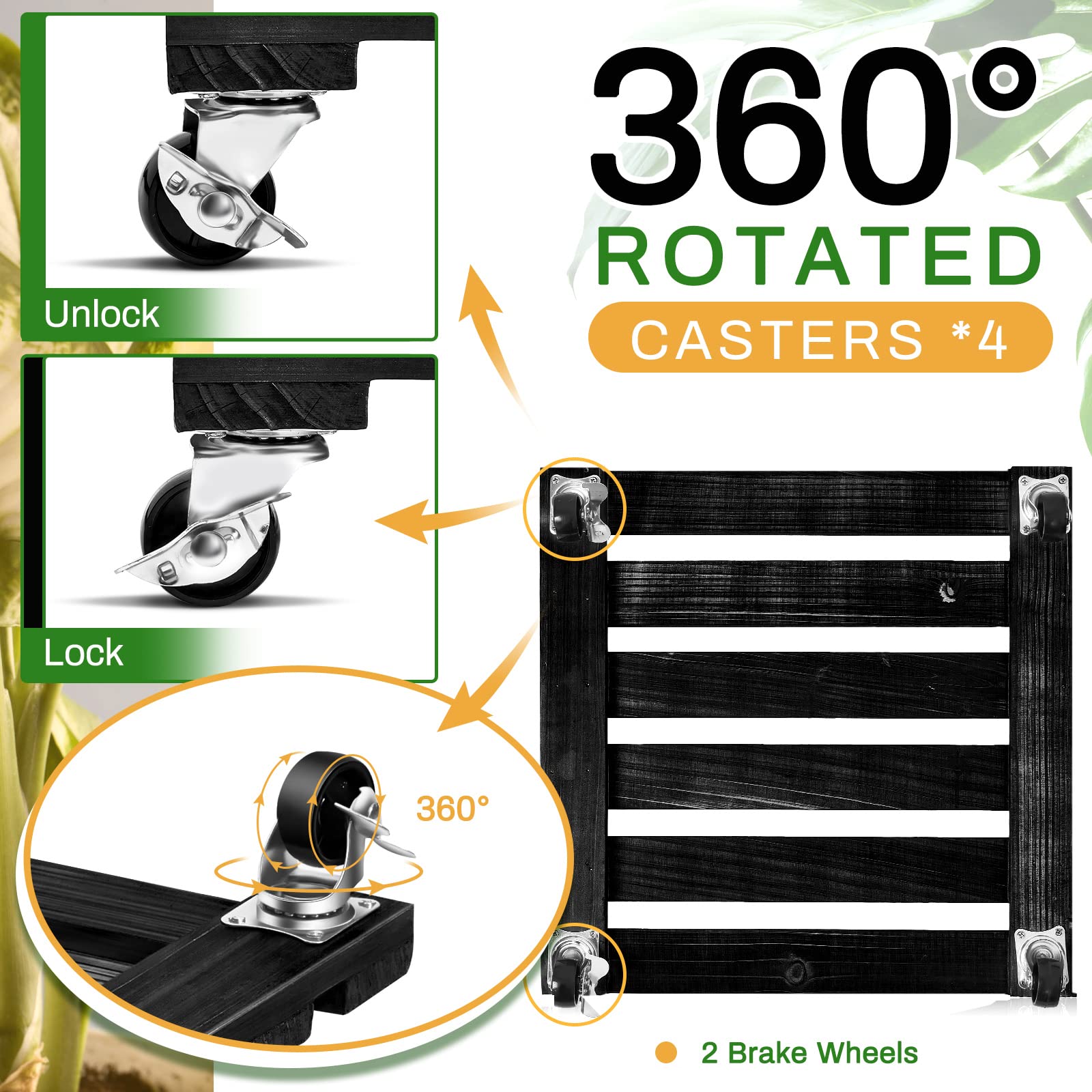 Taiyin top-down view with planter on dolly demonstrating safe rolling support