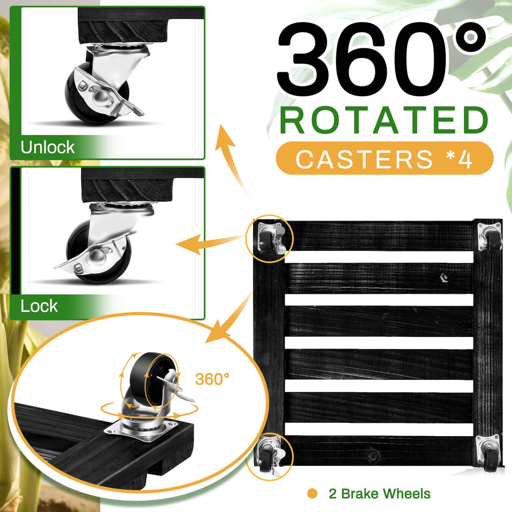 Taiyin top-down view with planter on dolly demonstrating safe rolling support