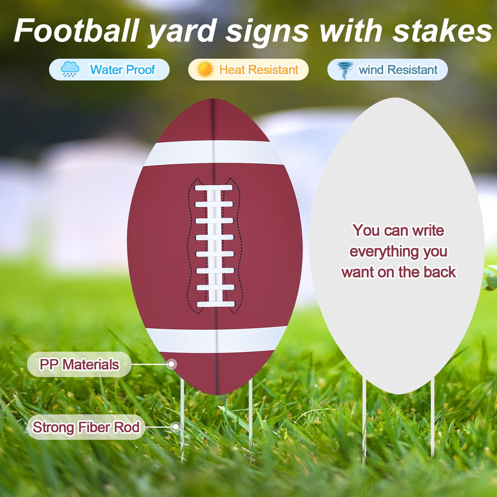 Taiyin yard display with signs lined up showing festive game-day appeal