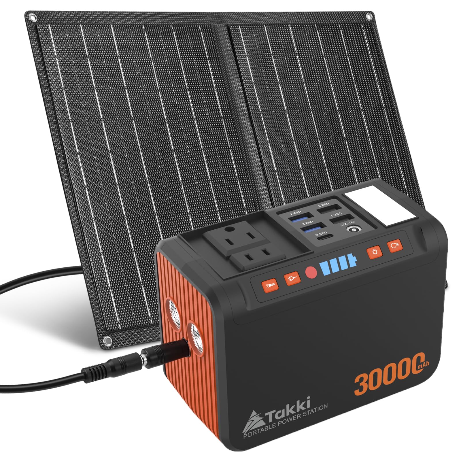 Takki power station front view showing ports, compact design and easy transport benefit