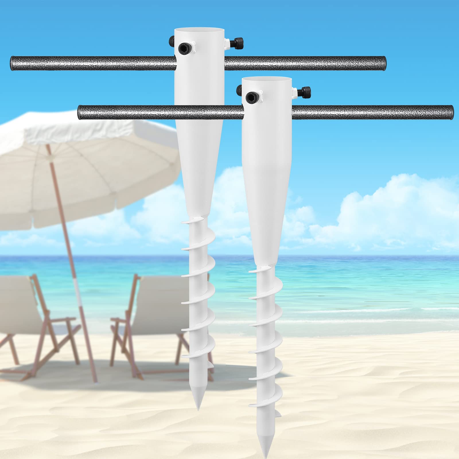 TALITARE front view of metal beach anchor showing durable design and easy portability