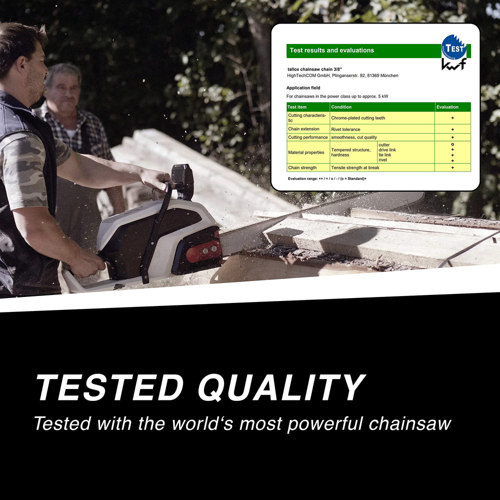 tallox chain cutting a log showing efficient wood removal benefit