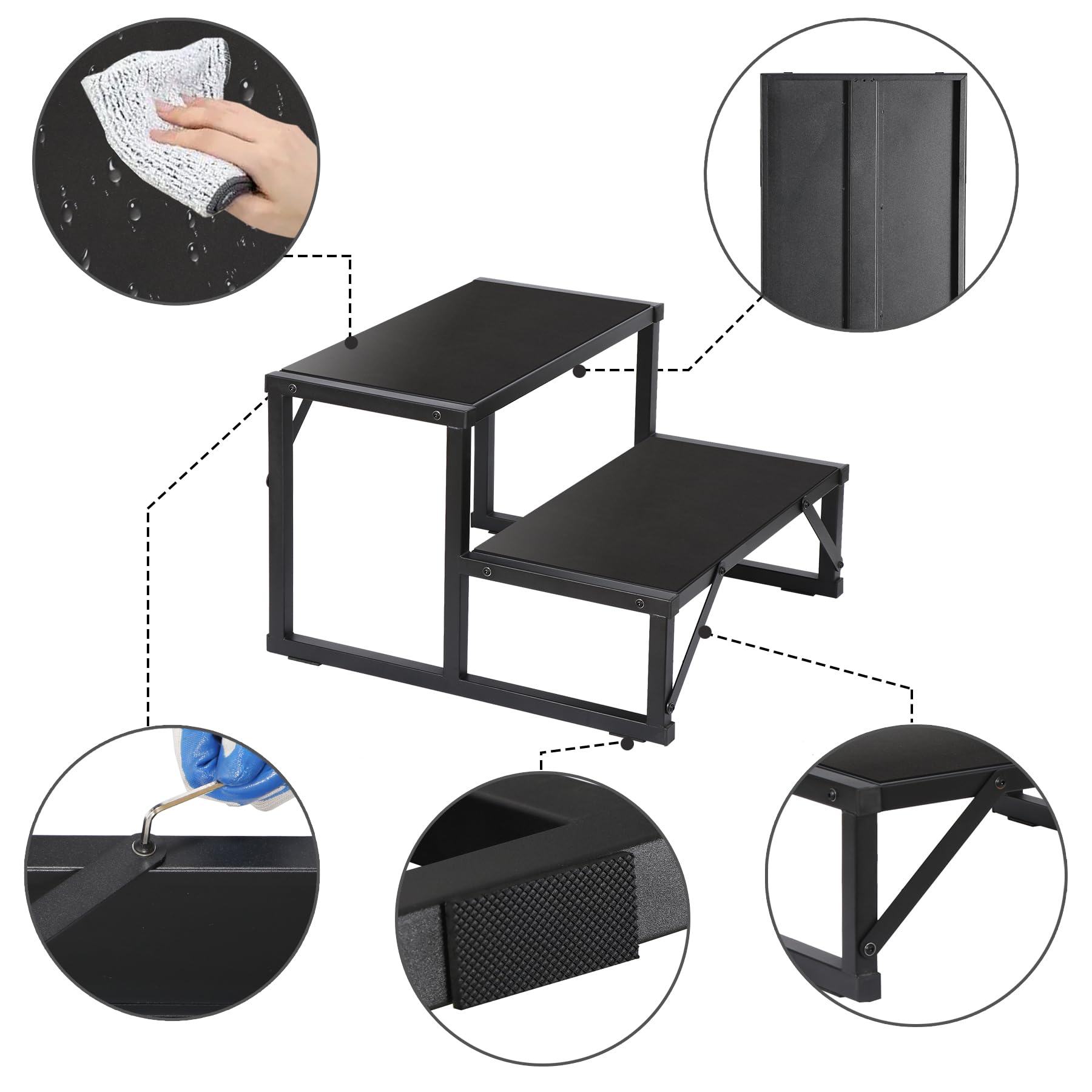 Talustool installed at RV door improving camper boarding safety