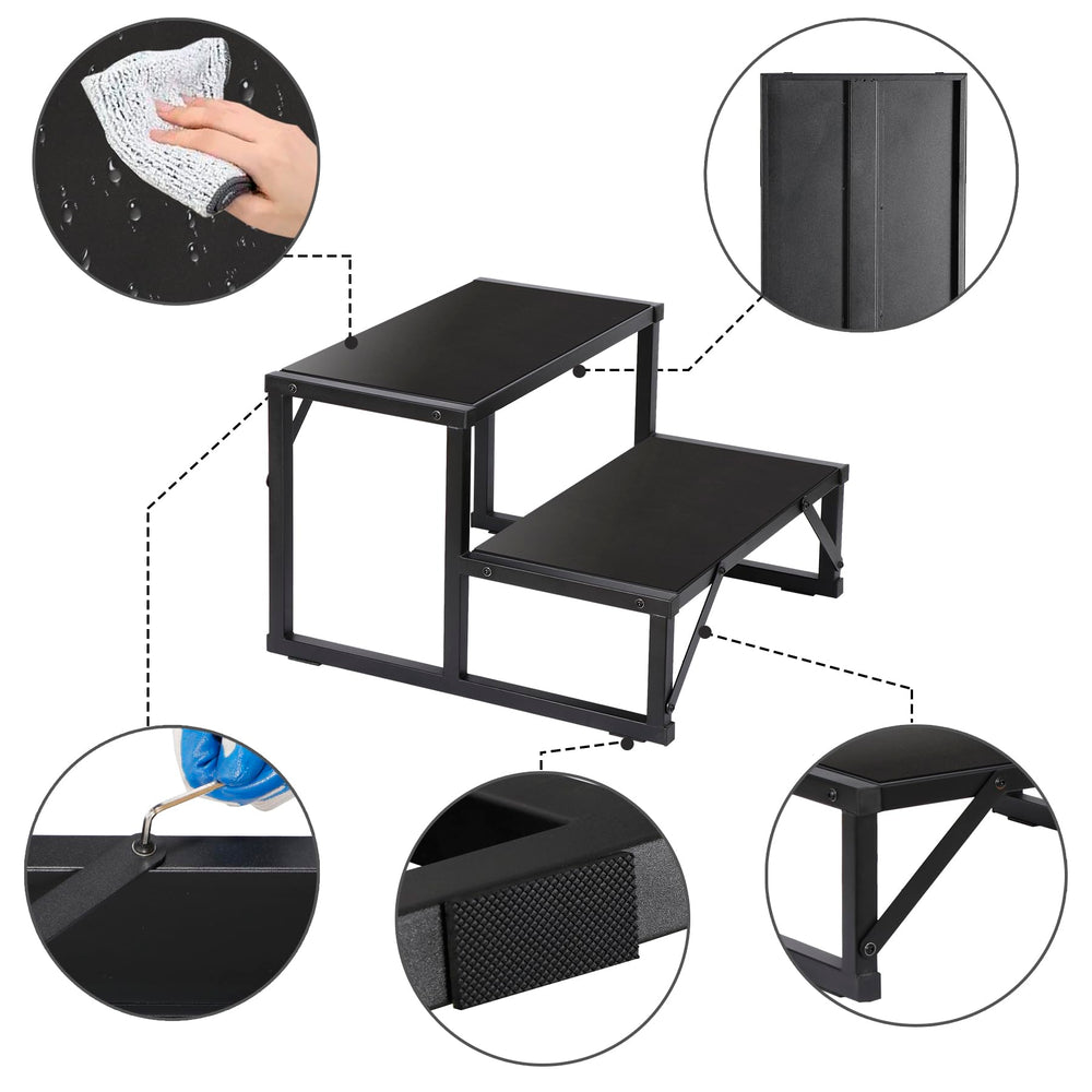 Talustool installed at RV door improving camper boarding safety