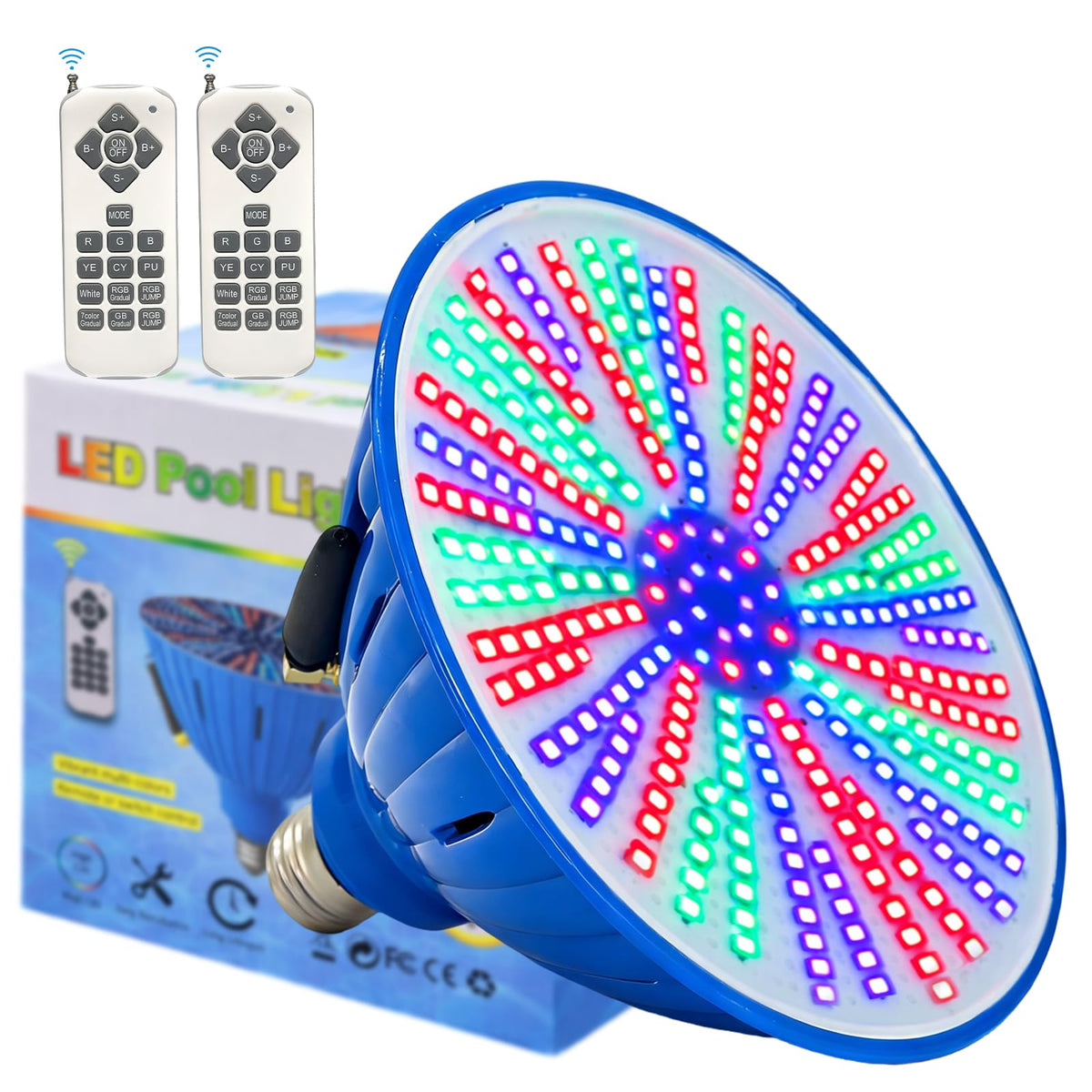 Tandanic front view of bulb packaging showing model and benefits