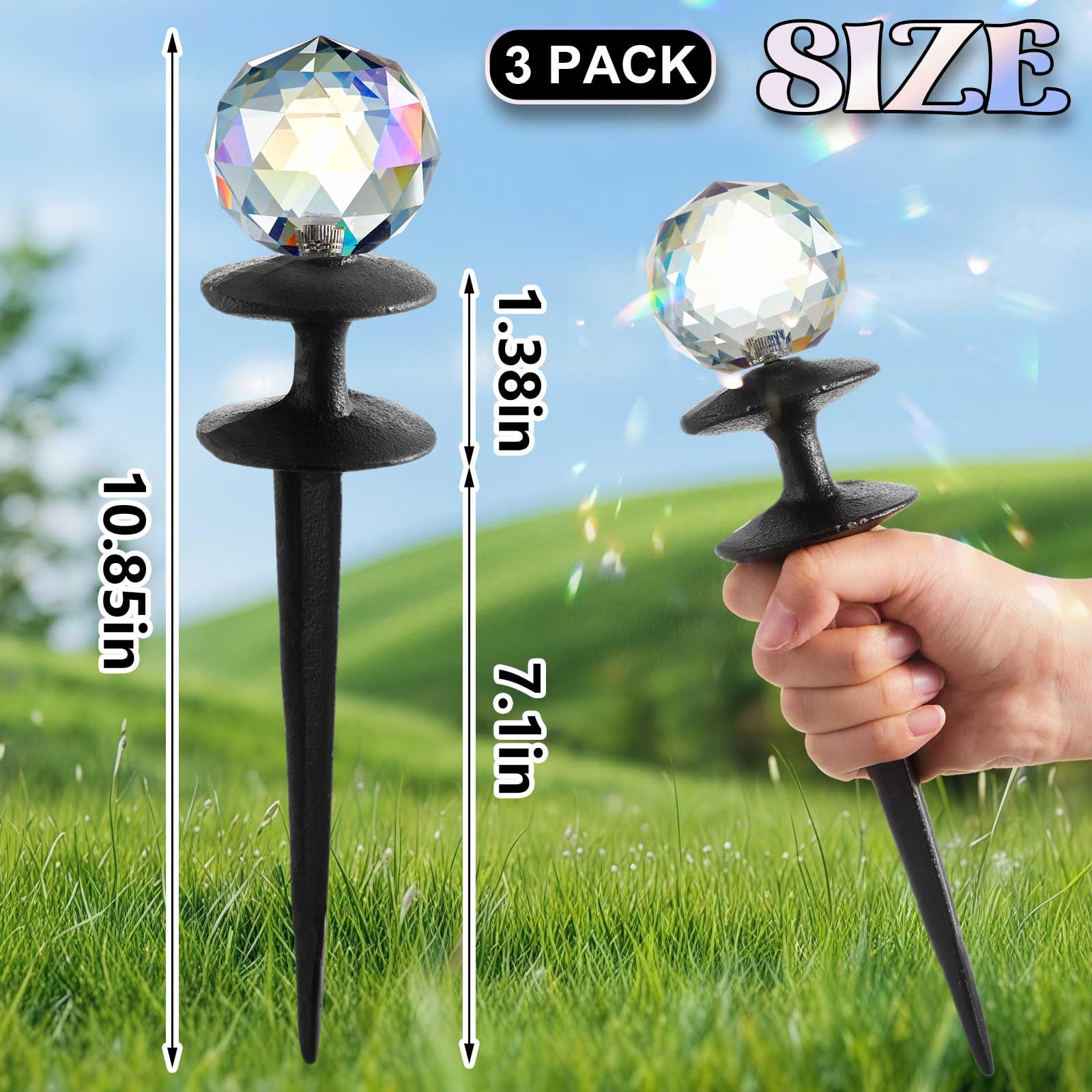 Tandefio close-up of 2.36-inch prismatic glass orb highlighting light-catching beauty