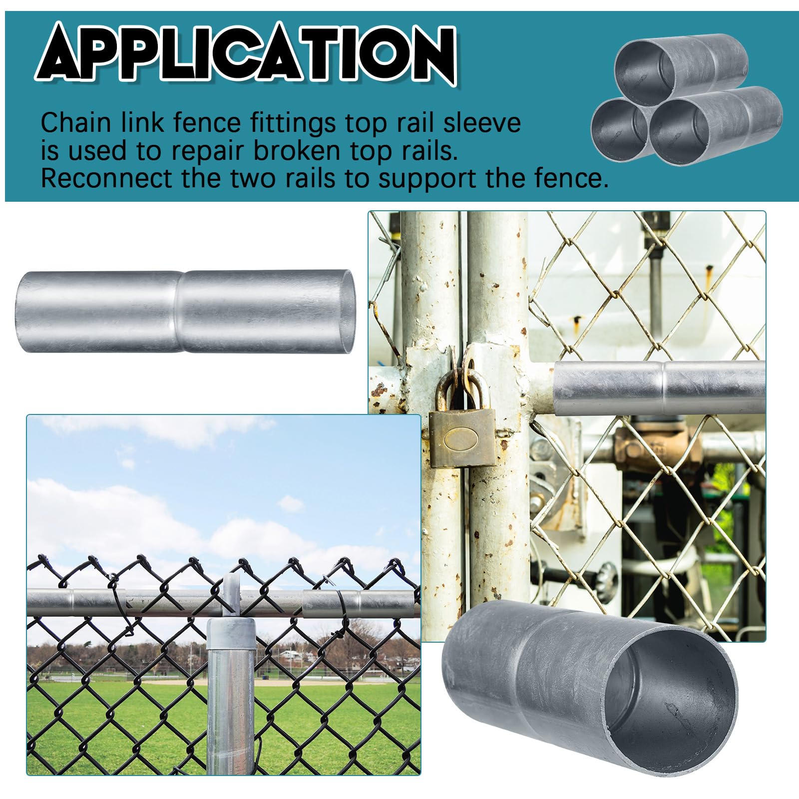Eight Tandefio top rail sleeves arranged to display pack quantity for multiple repairs