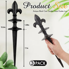 Tandefio side profile of garden stake showing sturdy cast iron and stable anchor