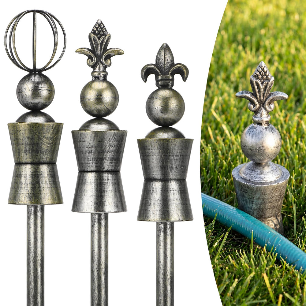 Tandefio cast iron hose guide front view showing bronze finish and three designs for durable protection