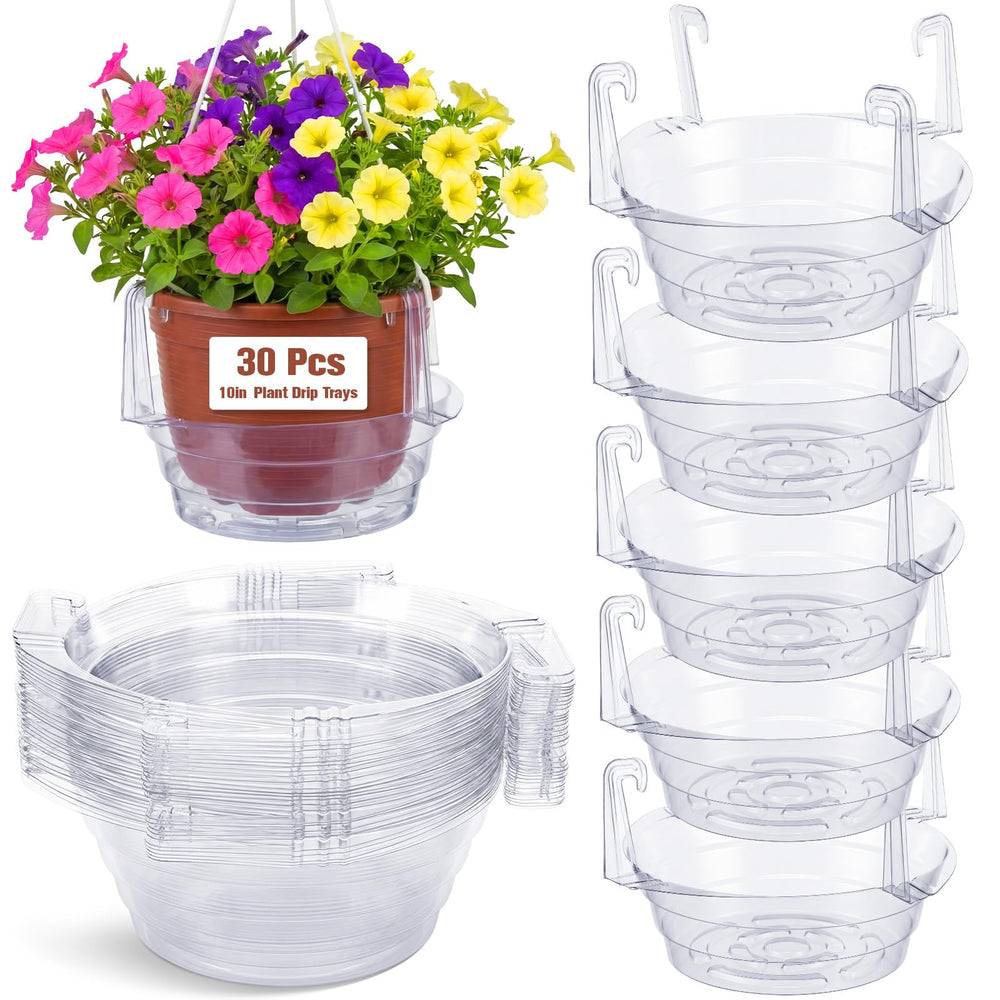 Tandefio front view clear hanging saucer protecting floors