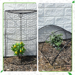 Tandefio cloche in use over seedlings blocking rabbits and birds from damage