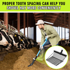 Tandefio head in use inside a horse stall demonstrating efficient manure pickup