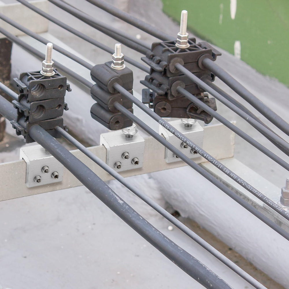 Tandefio clamp used with snow guard on metal roof showing safe mounting option