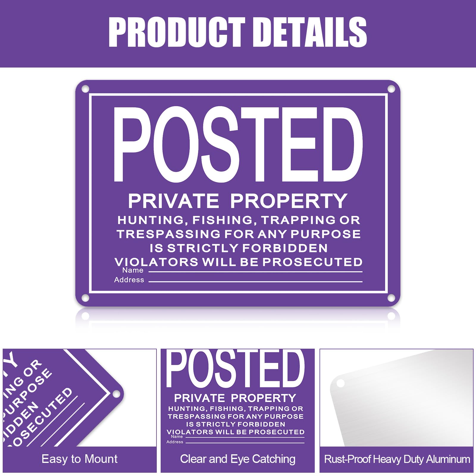 Tandefio sign mounted on fence demonstrating clear private property warning