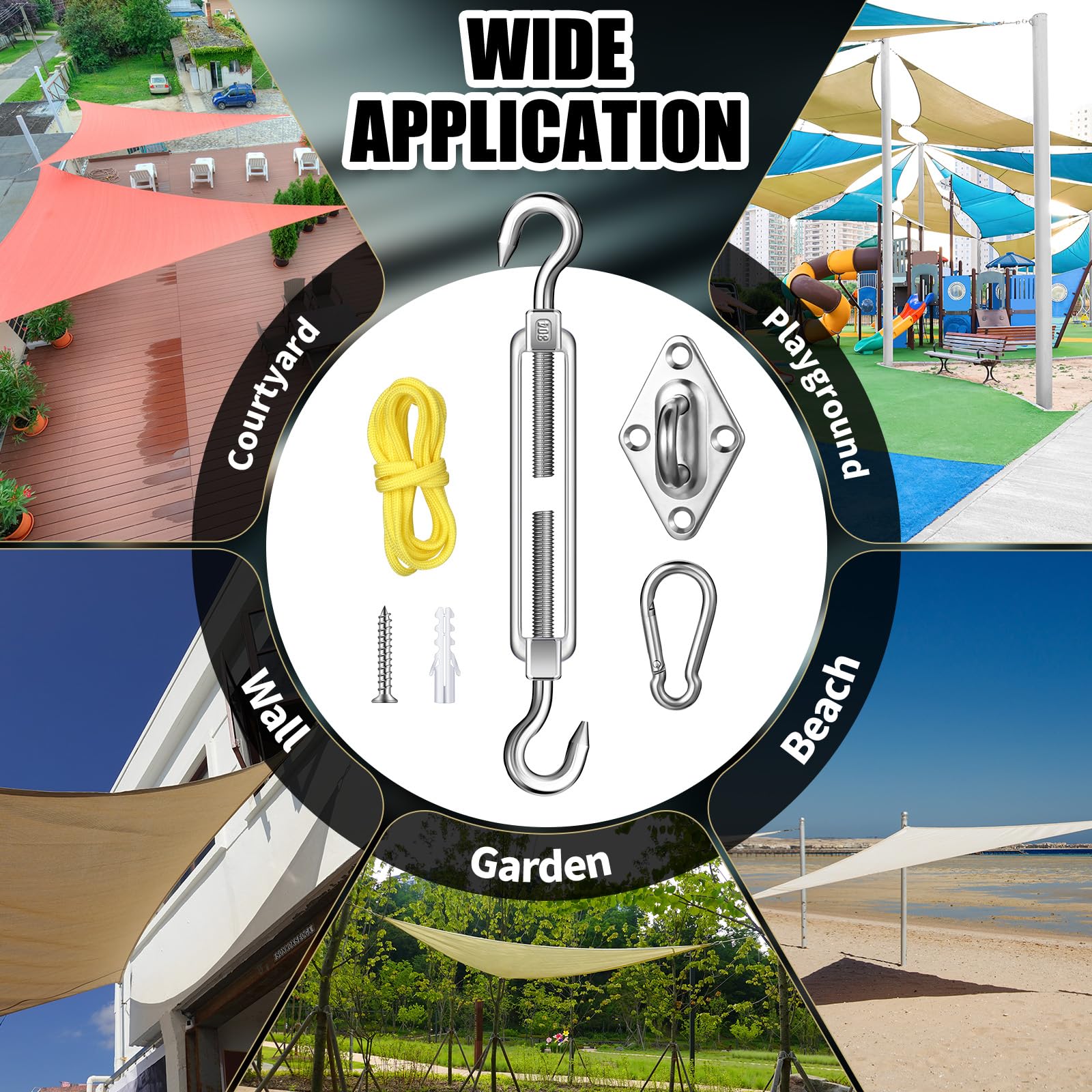 Tandefio hardware next to tools showing correct scale for installation