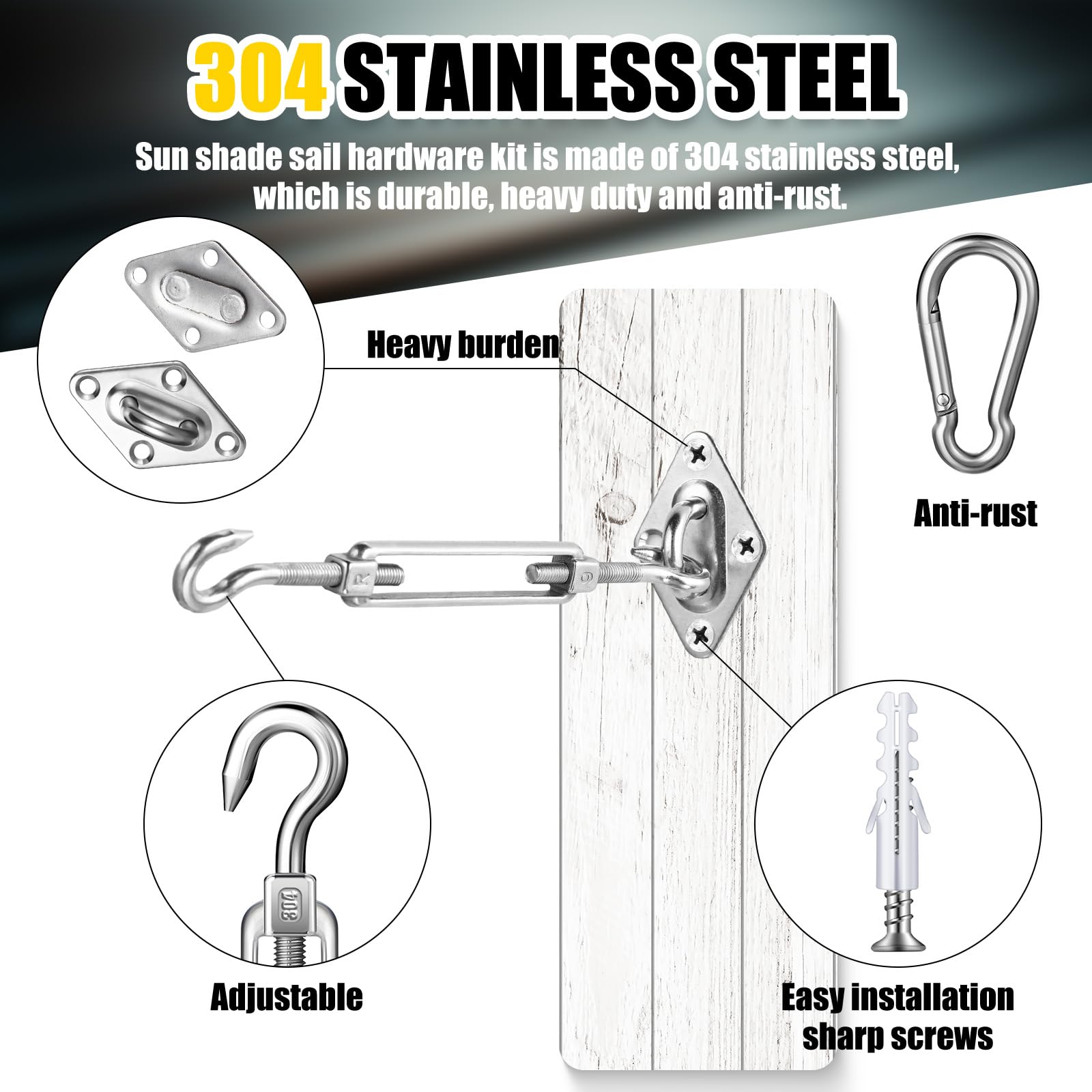 Tandefio screws and plastic anchors displaying strong wall fastening
