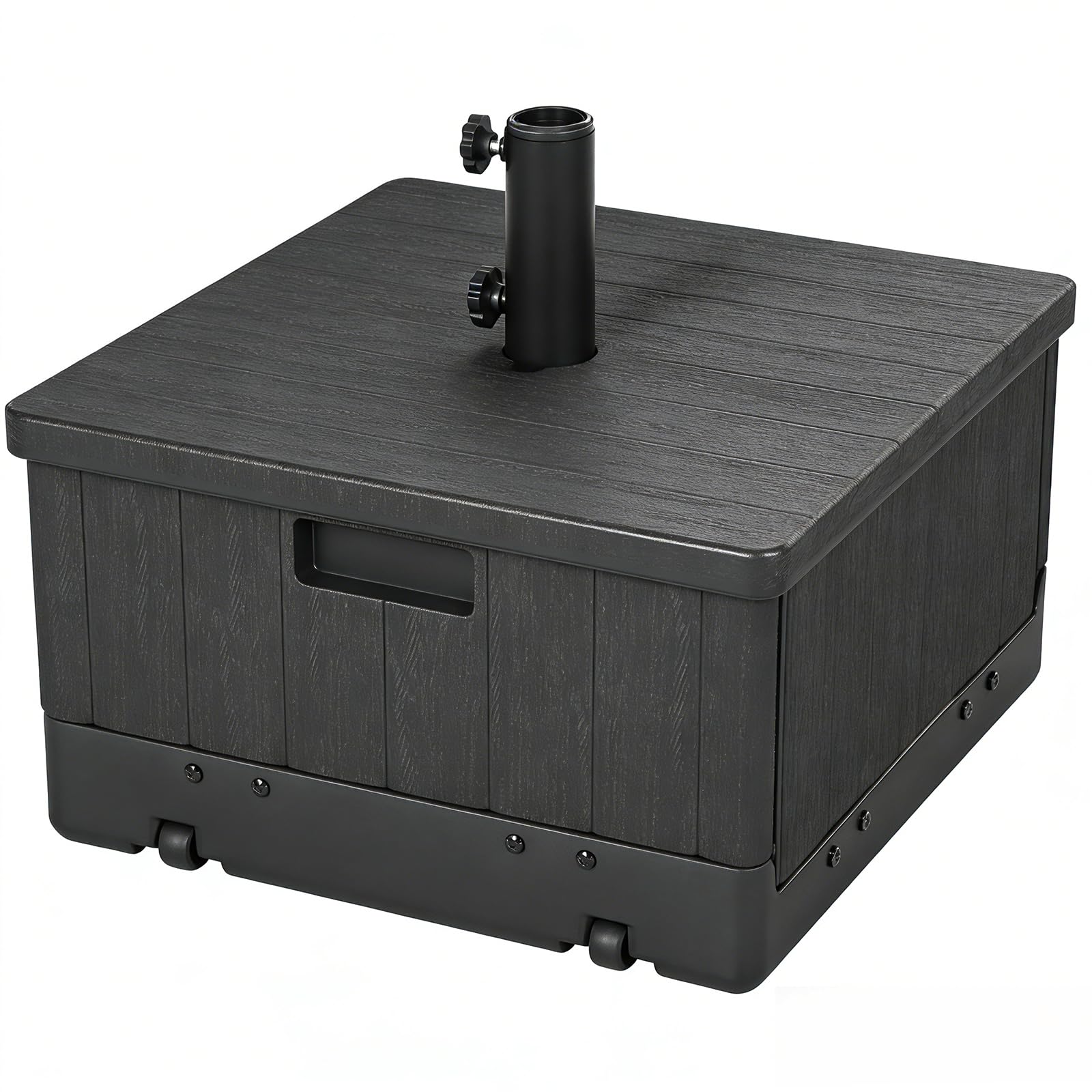 T&Jero front view of umbrella base planter showing stable design and outdoor durability