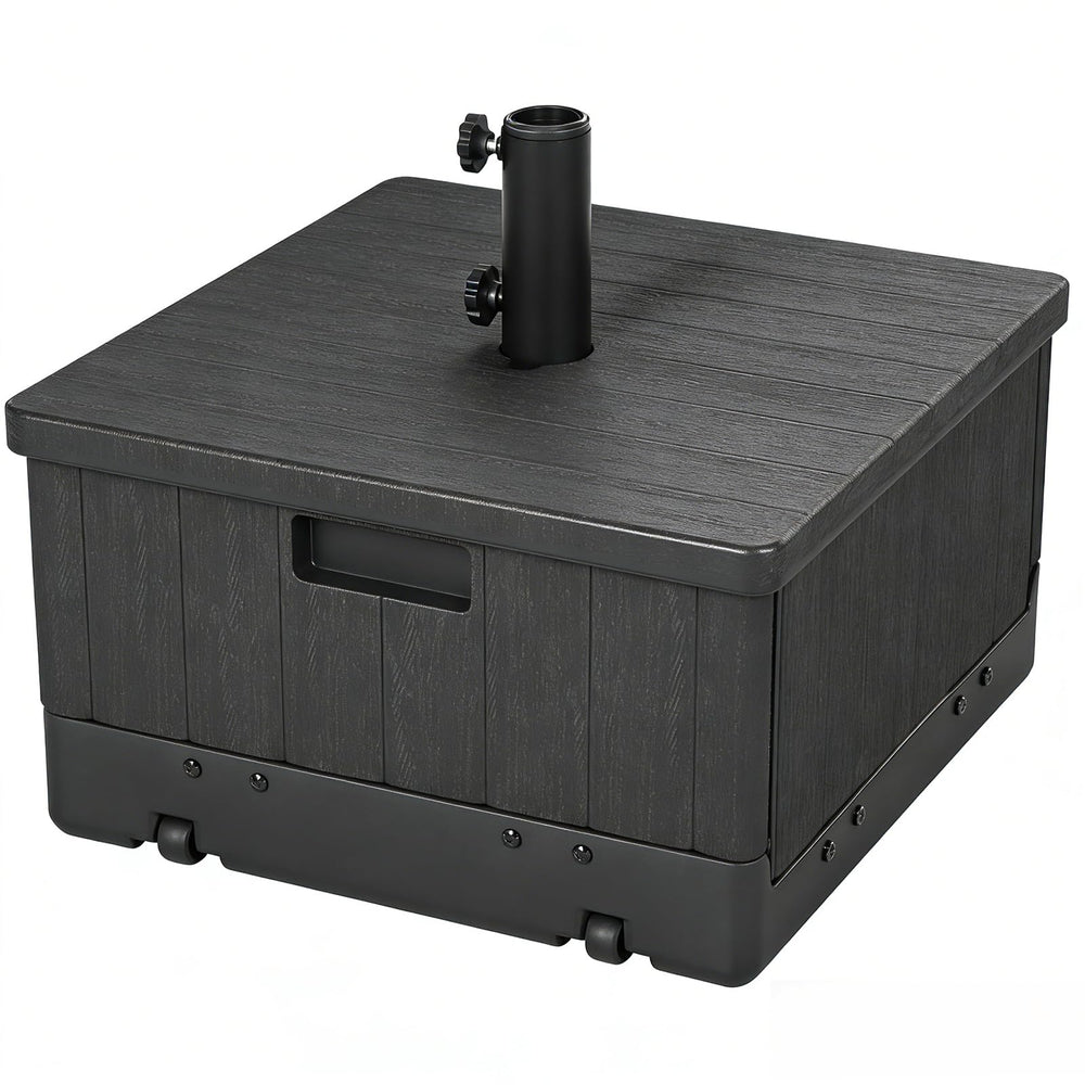 T&Jero front view of umbrella base planter showing stable design and outdoor durability