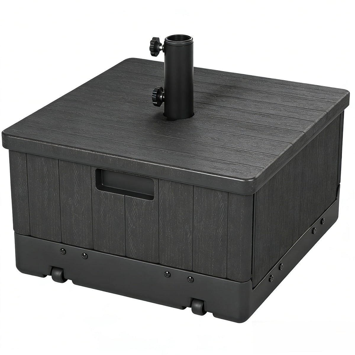 T&Jero front view of umbrella base planter showing stable design and outdoor durability
