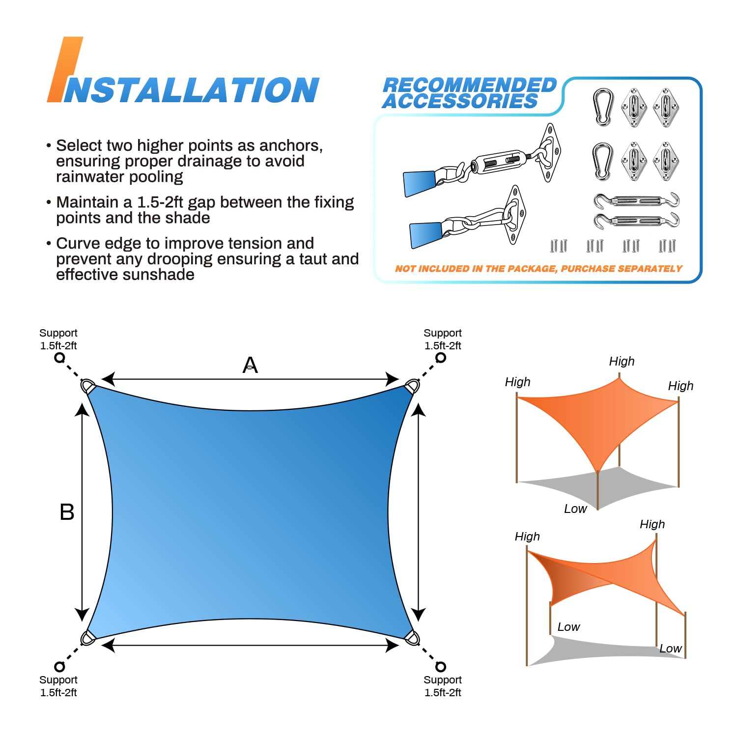 TANG gray sail over pool deck creating UV-reduced outdoor comfort