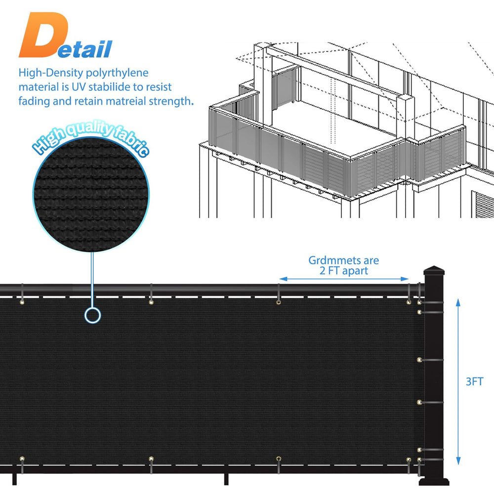 TANG privacy screen installed on apartment railing improving outdoor privacy and wind control