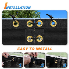 TANG installed on a chain-link fence delivering privacy and reduced sightlines benefit
