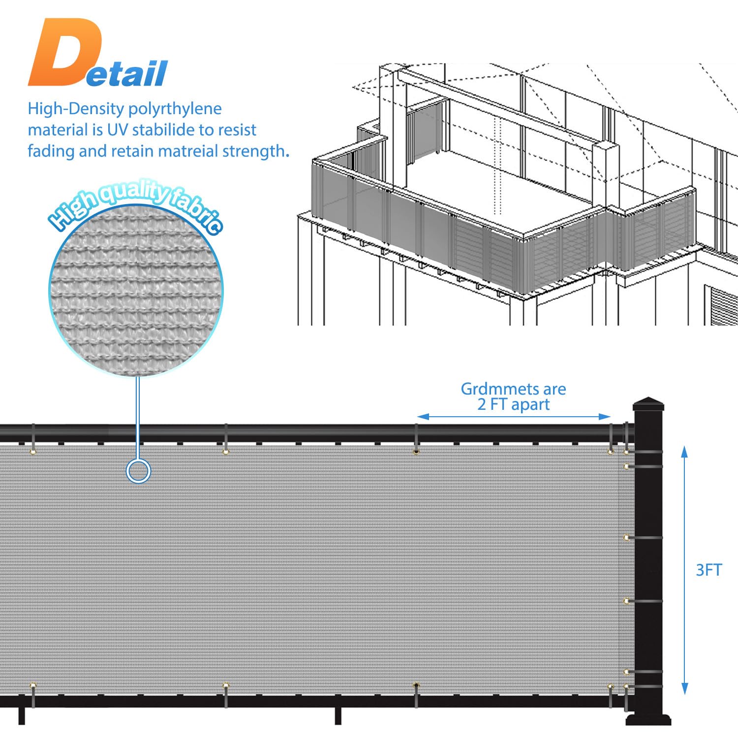 TANG reinforced edge with brass grommets offering tear resistance