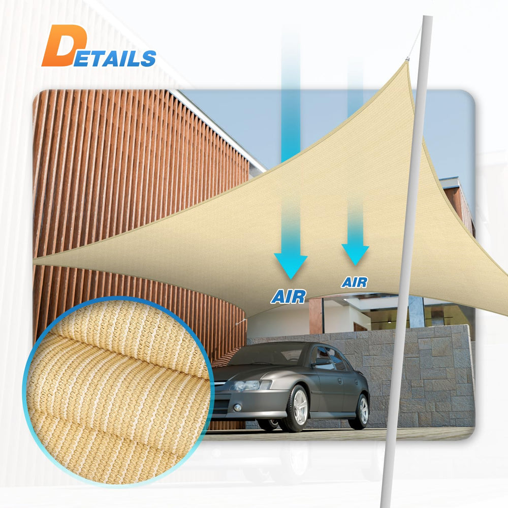 TANG sail beside a person for scale showing 12x16 coverage and proportion benefit