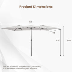 Tangkula 10-rib metal frame close-up providing strong wind resistance