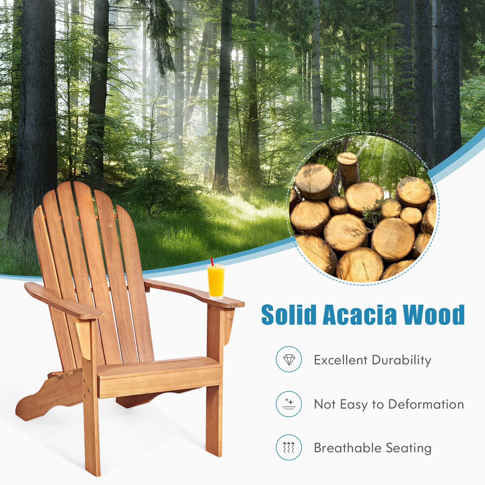 Tangkula chair with person seated to show size and ergonomic comfort