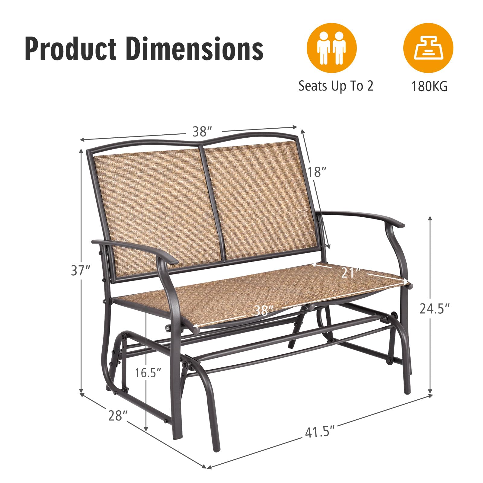 Tangkula armrest and backrest showing ergonomic support