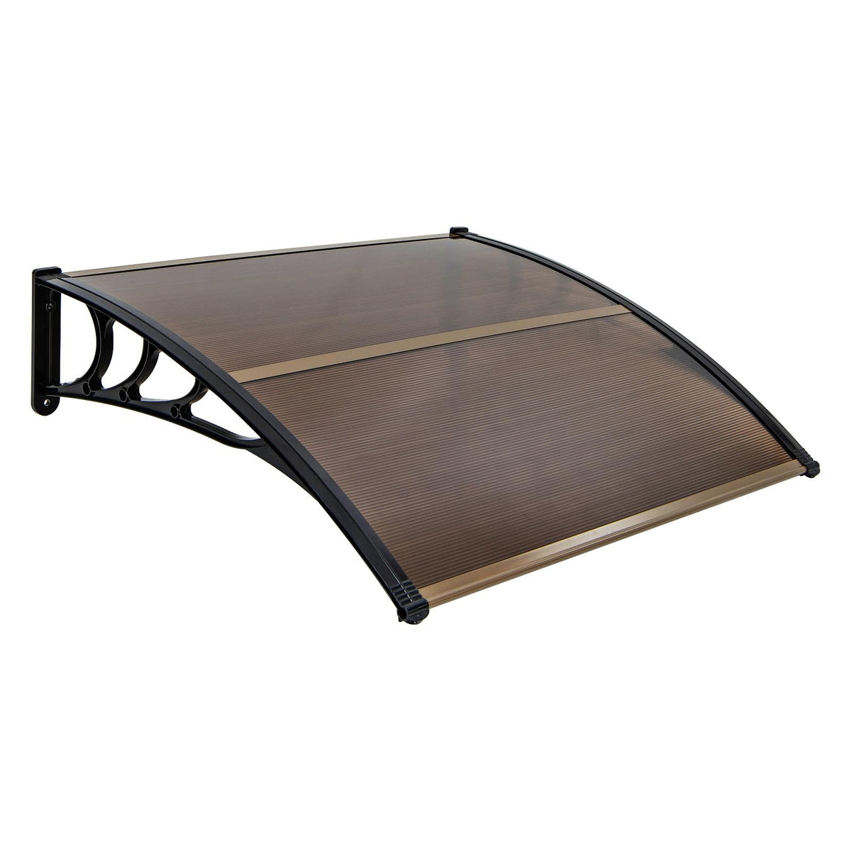 Tangkula awning front view showing modern coffee finish and clean profile