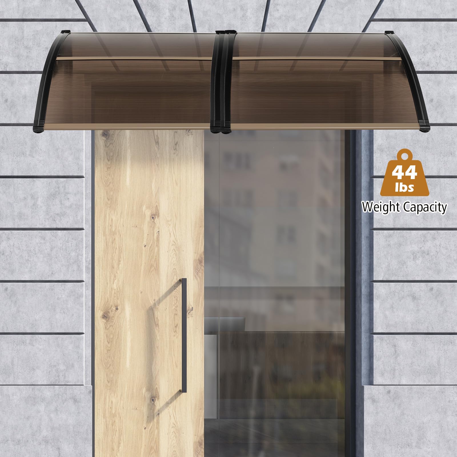 Tangkula awning mounted above door protecting entrance from rain and sun