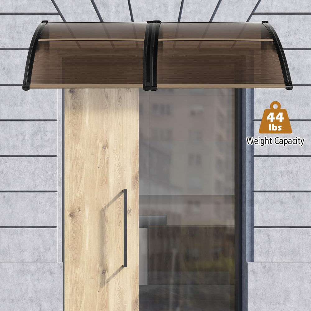 Tangkula awning mounted above door protecting entrance from rain and sun