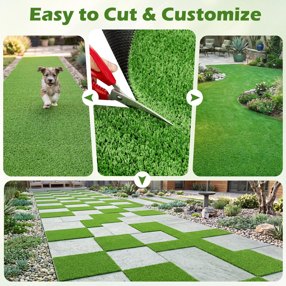 Tangkula turf installed on balcony showing tidy fit and space-saving benefit