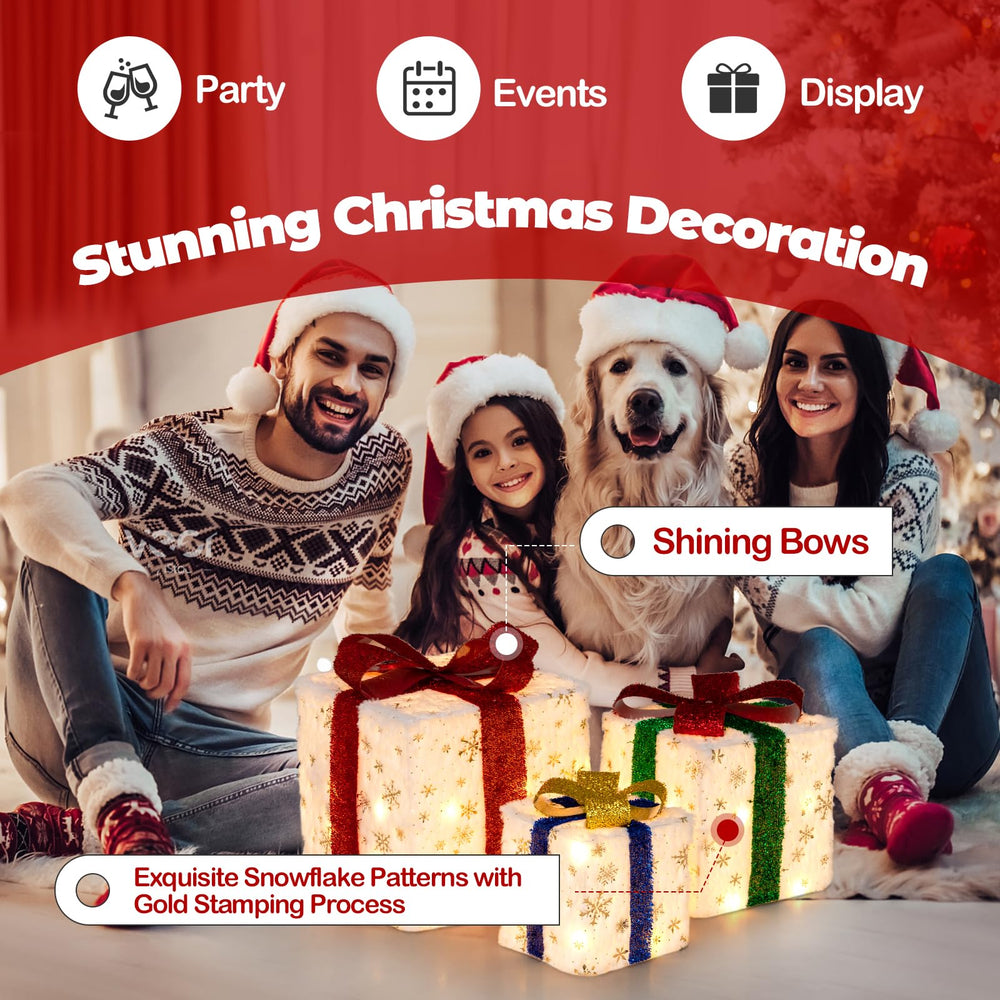 tangkula boxed presents under tree for indoor decorative accent