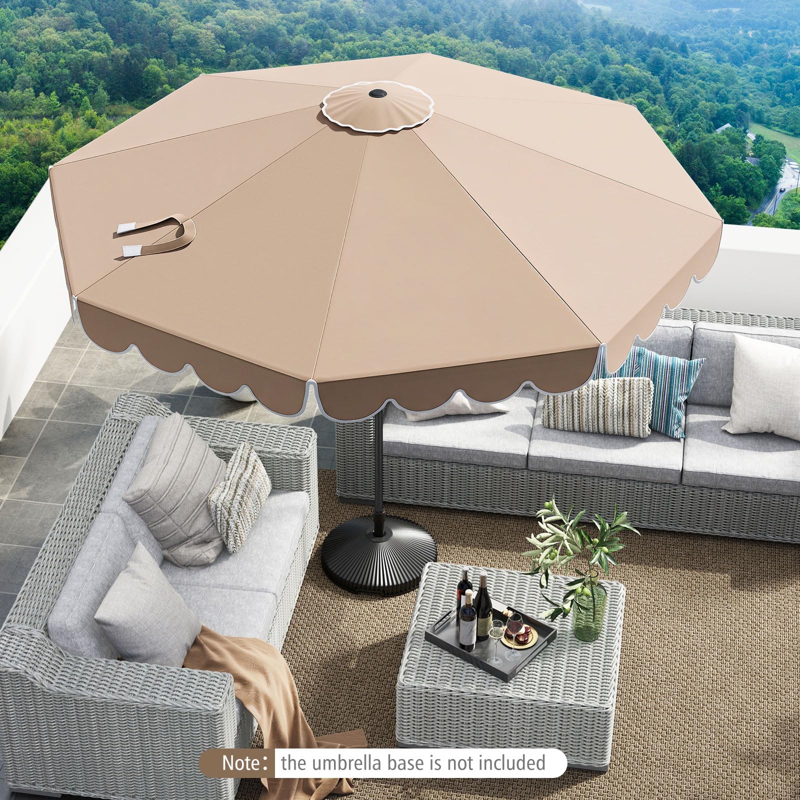 Tangkula canopy close-up showing durable fabric texture and sun protection
