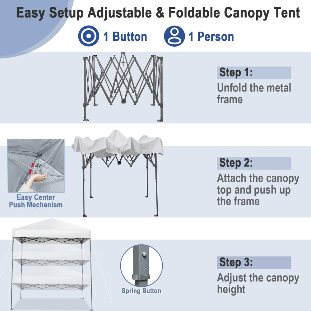 Tangkula leg adjustment showing three-height versatility and ease