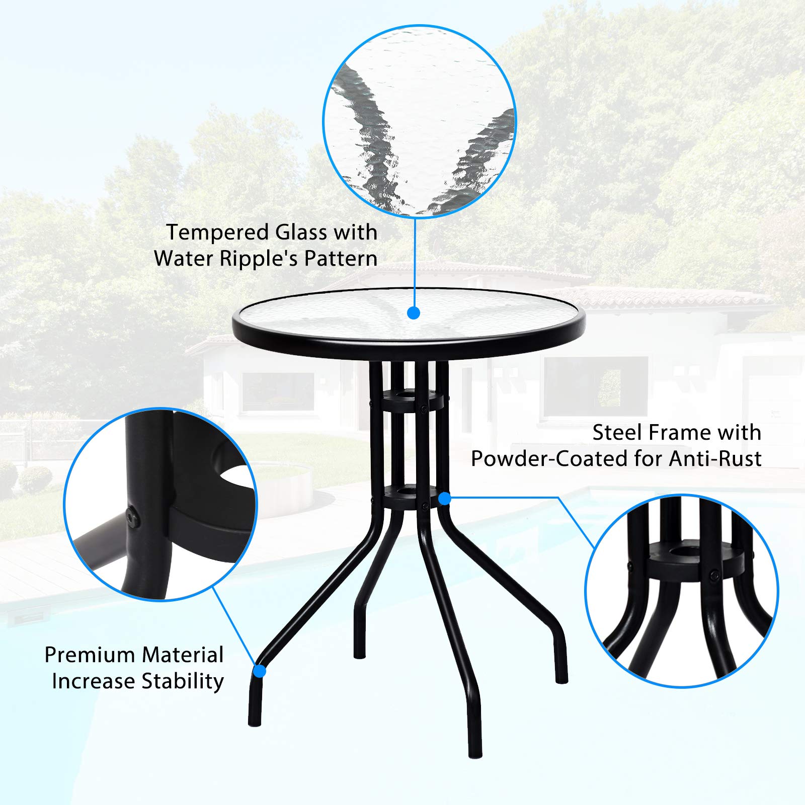 Tangkula chair footrest and anti-slip pad detail showing stability and added comfort benefit