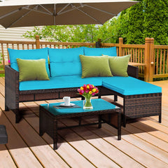 Tangkula close-up of PE rattan weave highlighting weather-resistant benefit