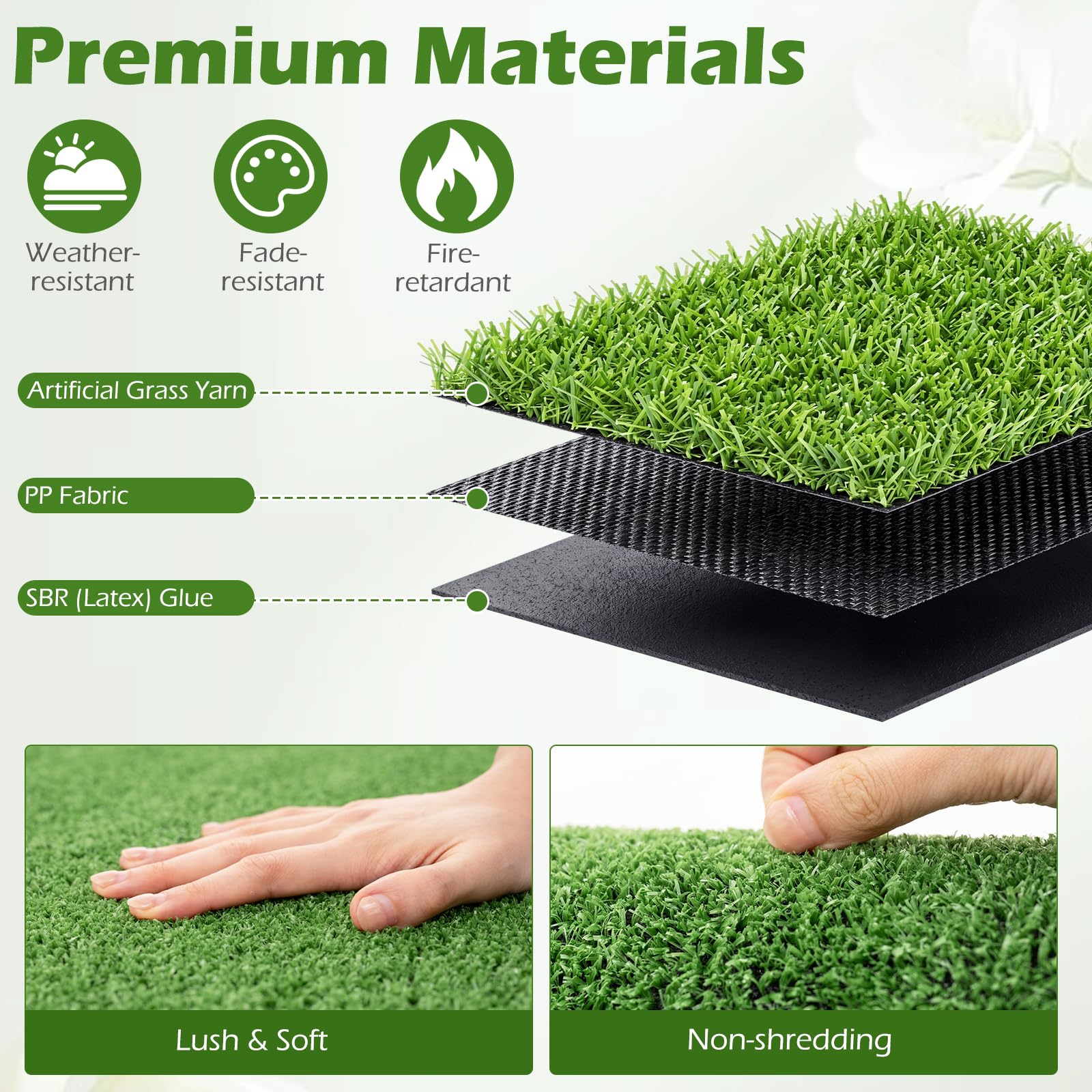 Tangkula close-up of grass blades highlighting realistic texture and soft comfort