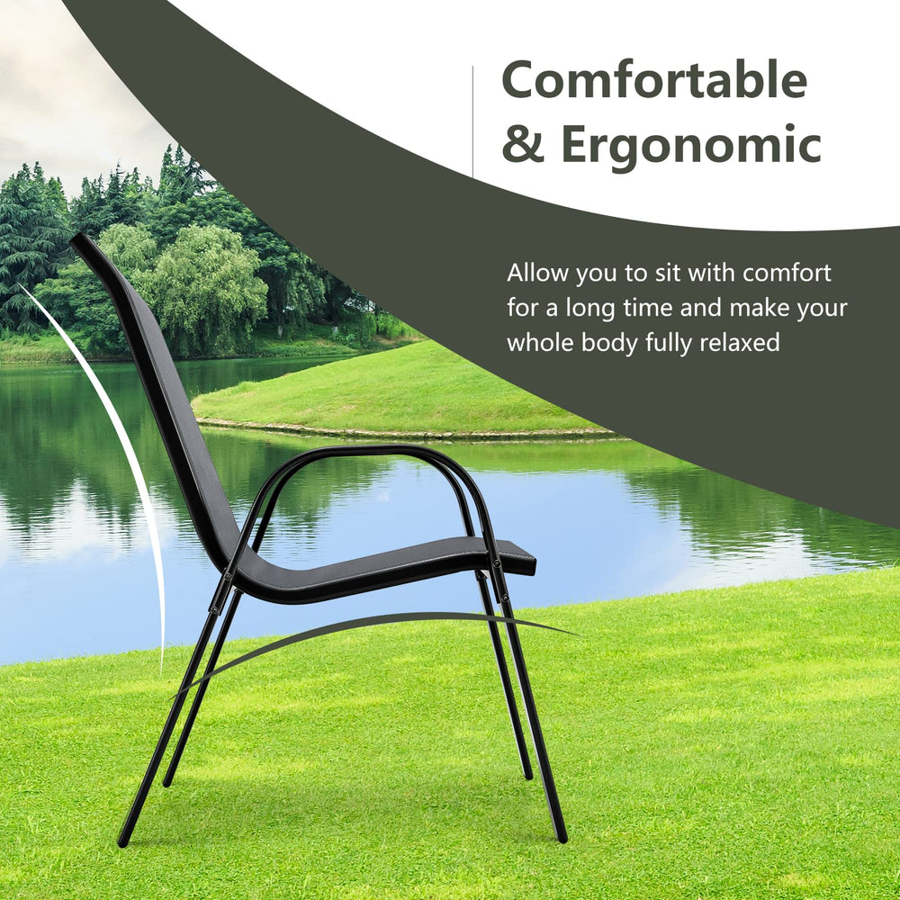 Tangkula chairs arranged at outdoor dining table for social gatherings
