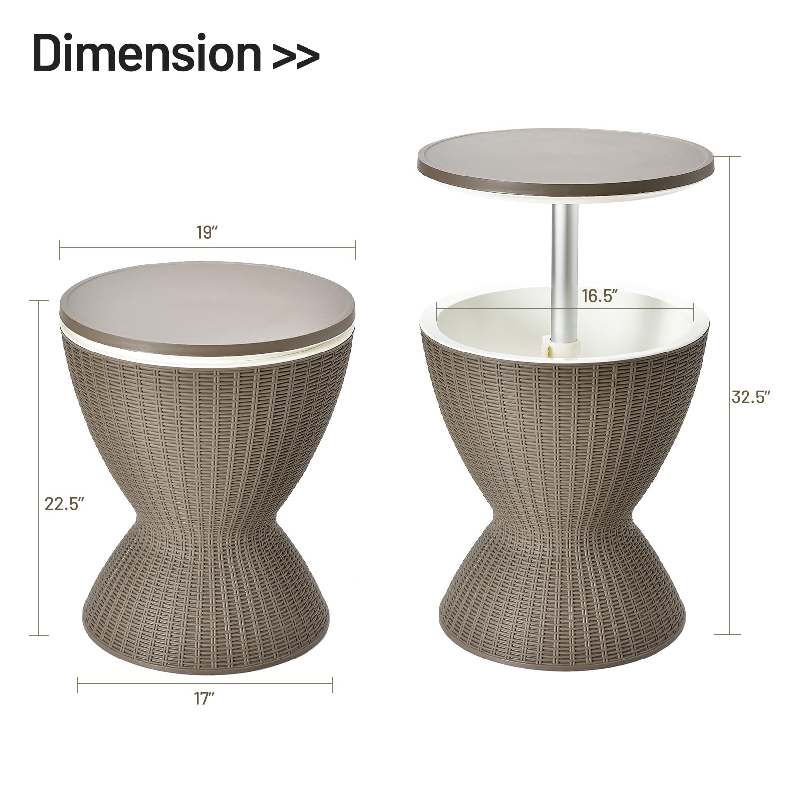 Tangkula drain plug detail for quick emptying and easy cleanup after parties