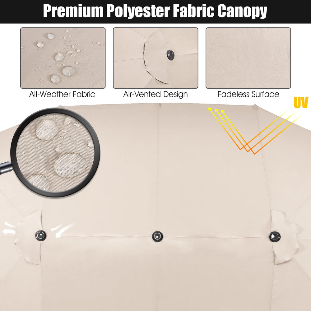Tangkula polyester fabric texture demonstrating fade resistance and UV blocking
