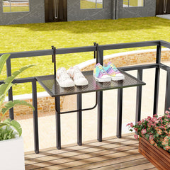 Tangkula folded table flat against railing for compact storage and space saving