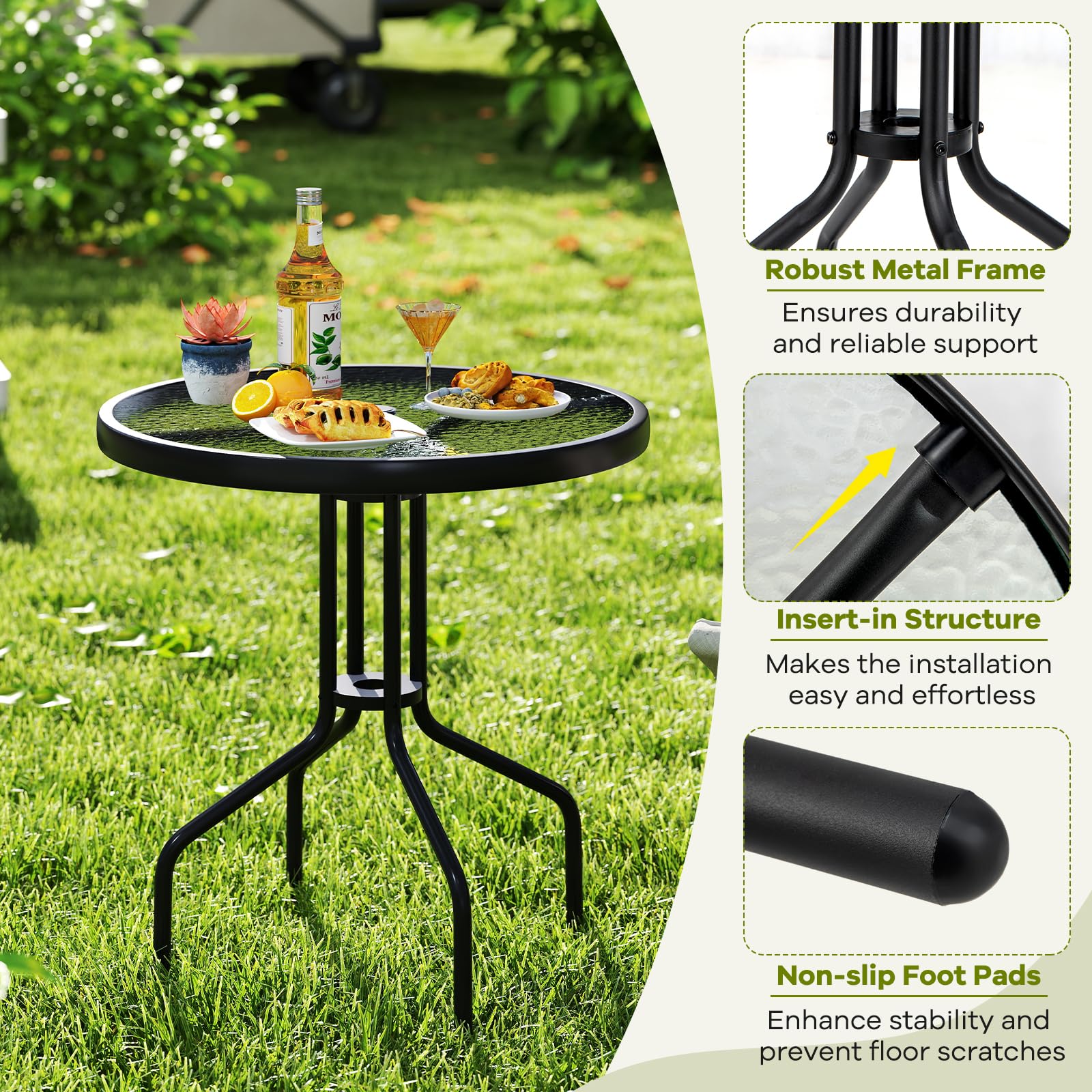 tangkula non-slip foot pad closeup emphasizes level stability on uneven floors