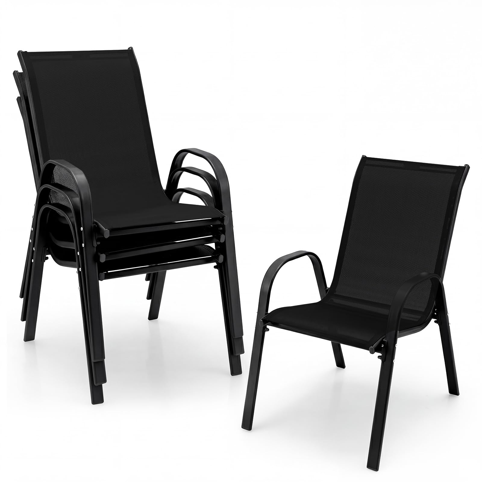 Tangkula front-facing chairs showing modern silhouette and comfortable seating