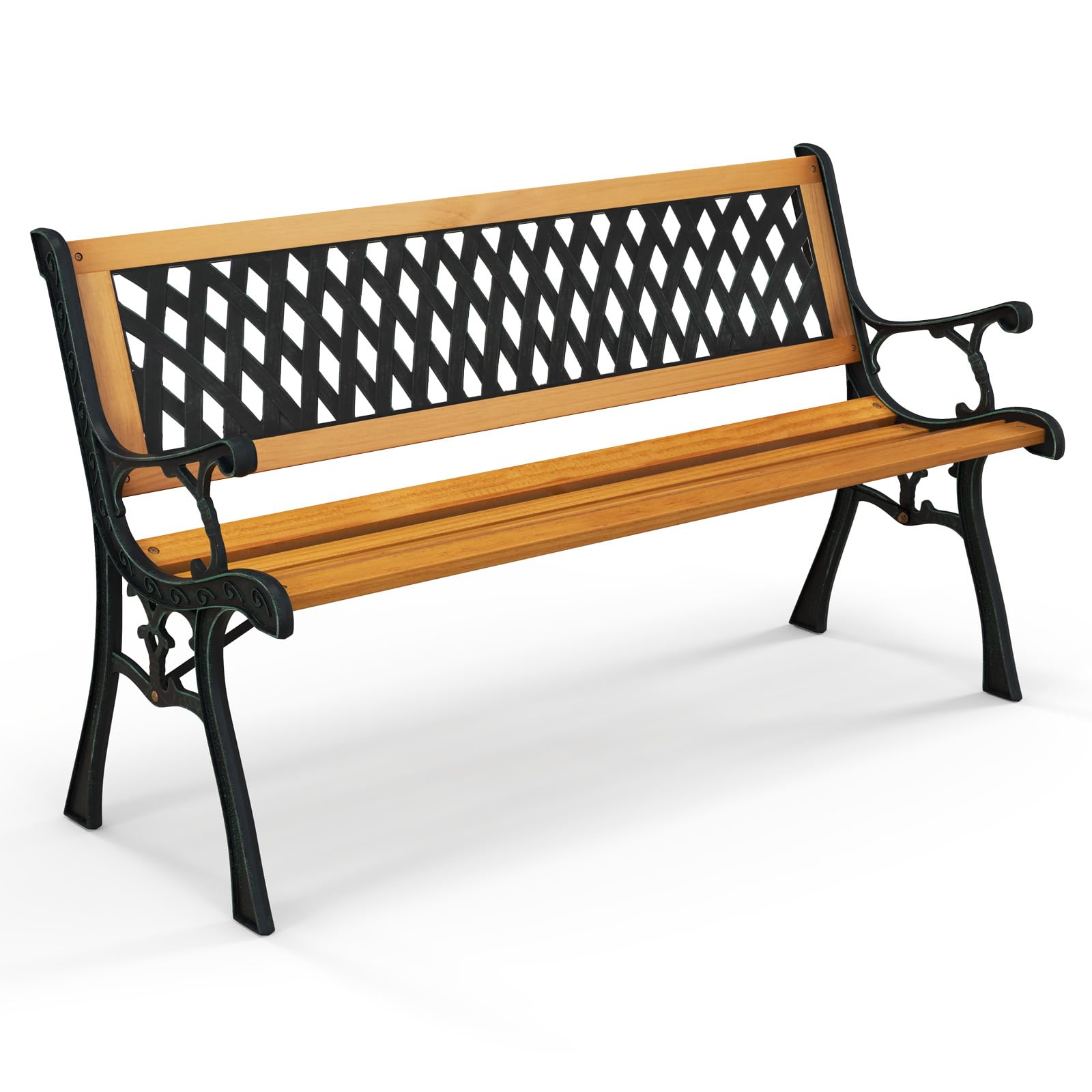 Tangkula front view of bench showing classic design and sturdy seating